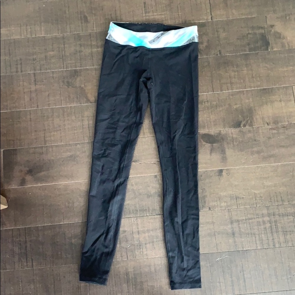 Black and multi colored reversible leggings